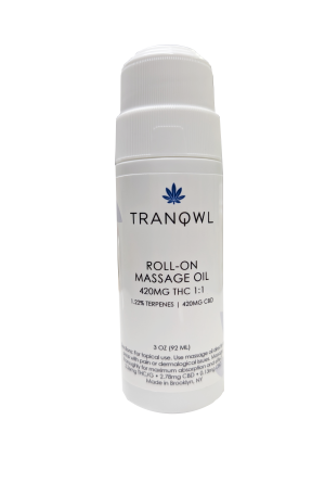 Tranqwl Roll-On Massage Oil Cannabis Infused Topical New York